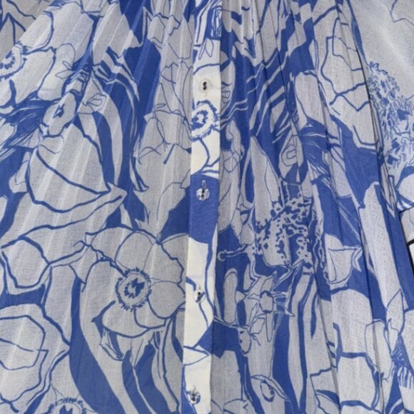 Brand New BY ANTHROPOLOGIE V-NECK RUFFLE-SLEEVE PLEATED DRESS - Picture 6 of 10